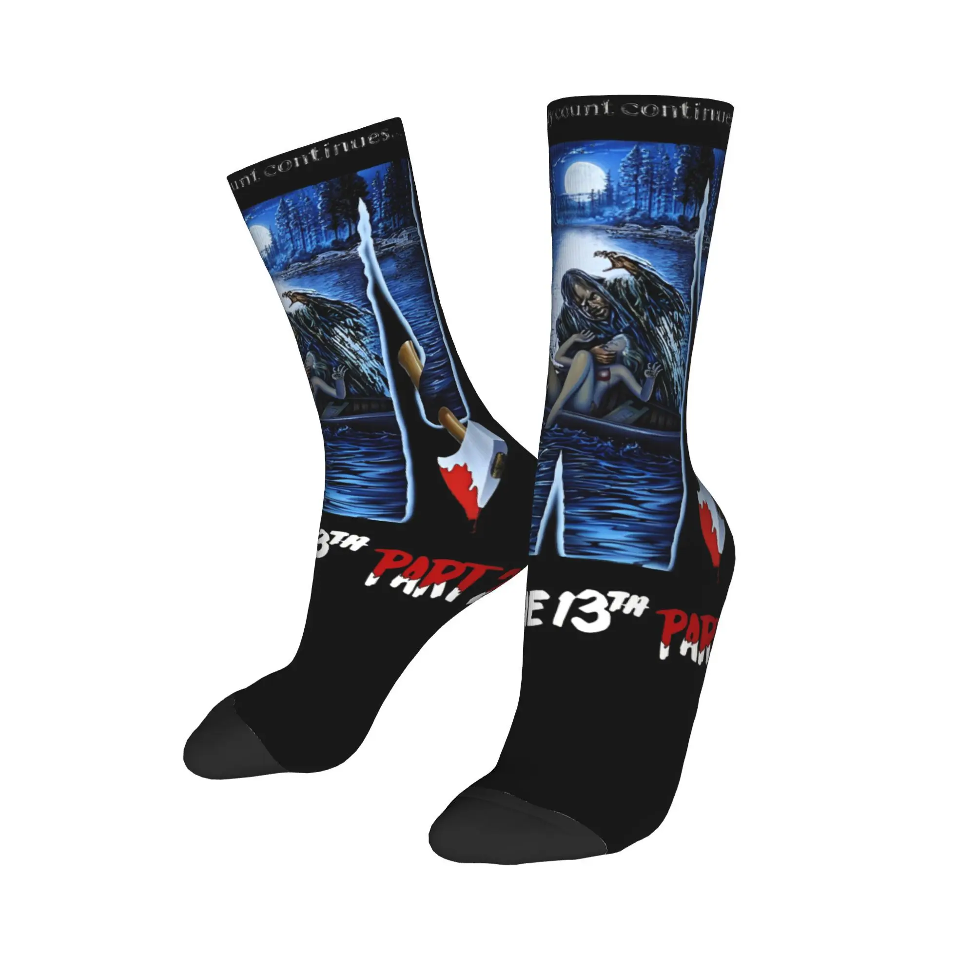 Friday 13th Horror Movie Printing Socks Product for Daily Wear Breathable  Jason Voorhees  Printed Socks