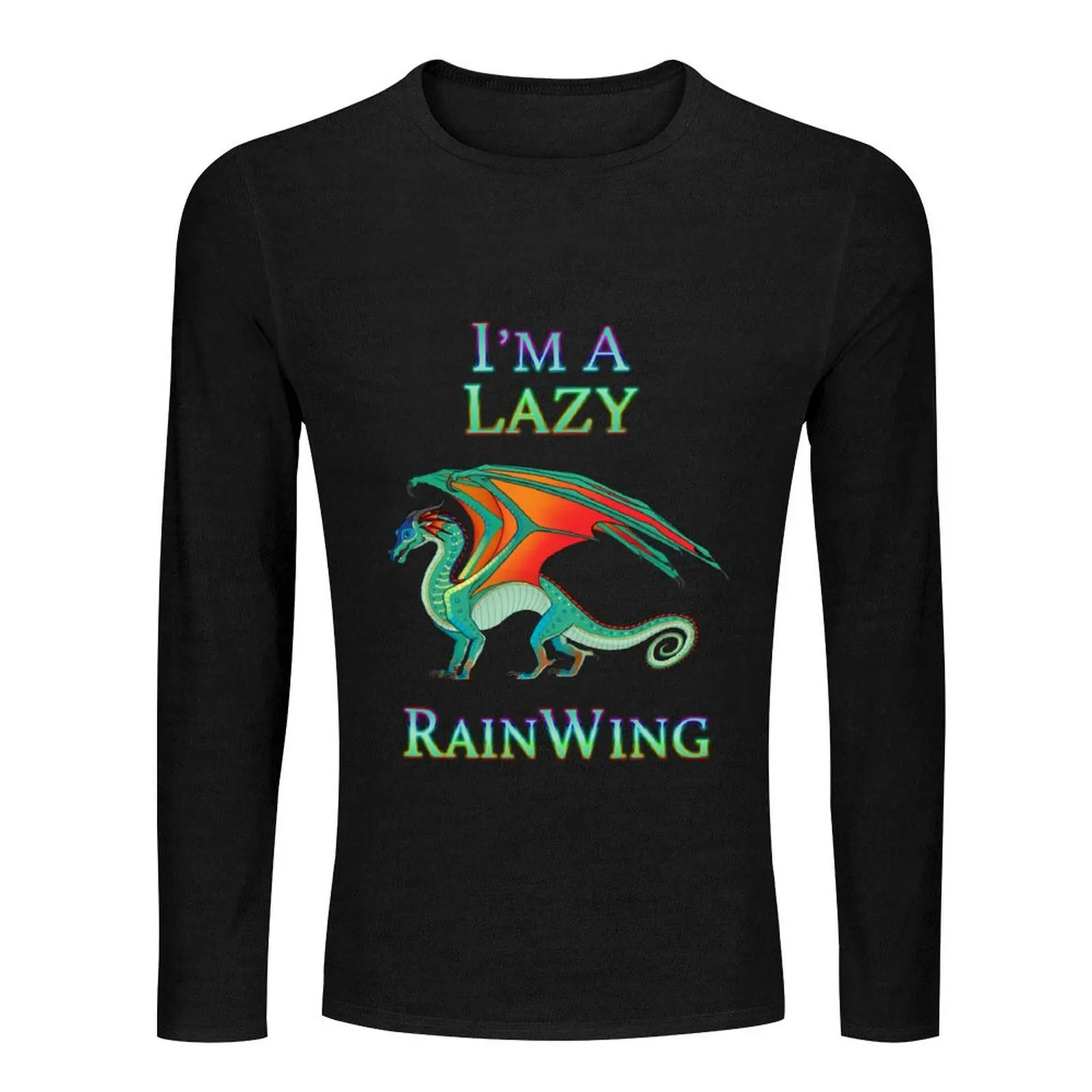 I'm a Lazy RainWing Long T-Shirt korean fashion vintage clothes Blouse Men's clothing