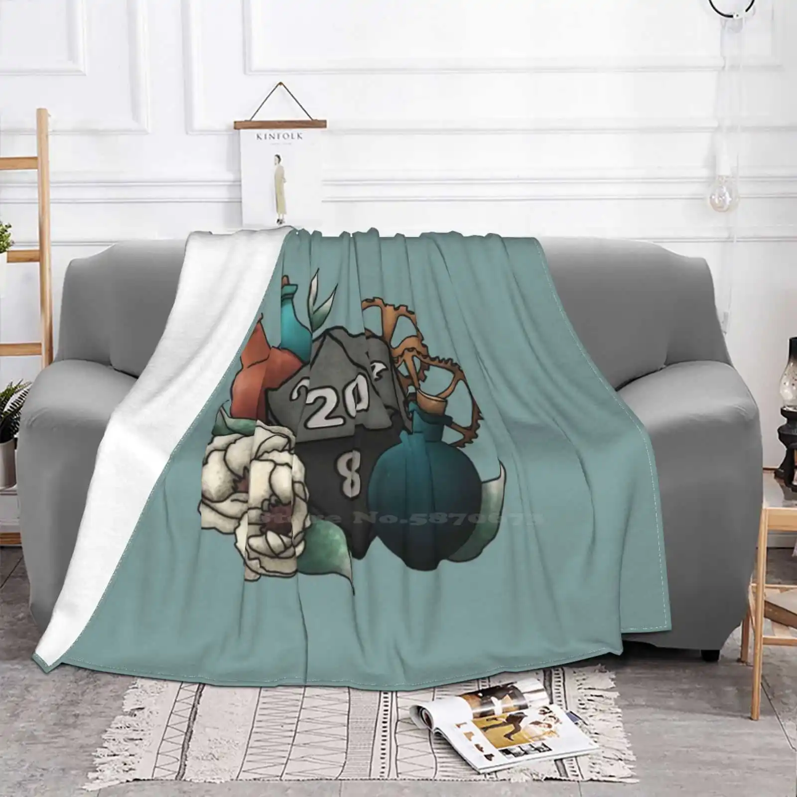 Artificer Class D20-Tabletop Gaming Dice New Selling Custom Print Flannel Soft Blanket D20 Dnd And Dice Feminine Games Nerdy