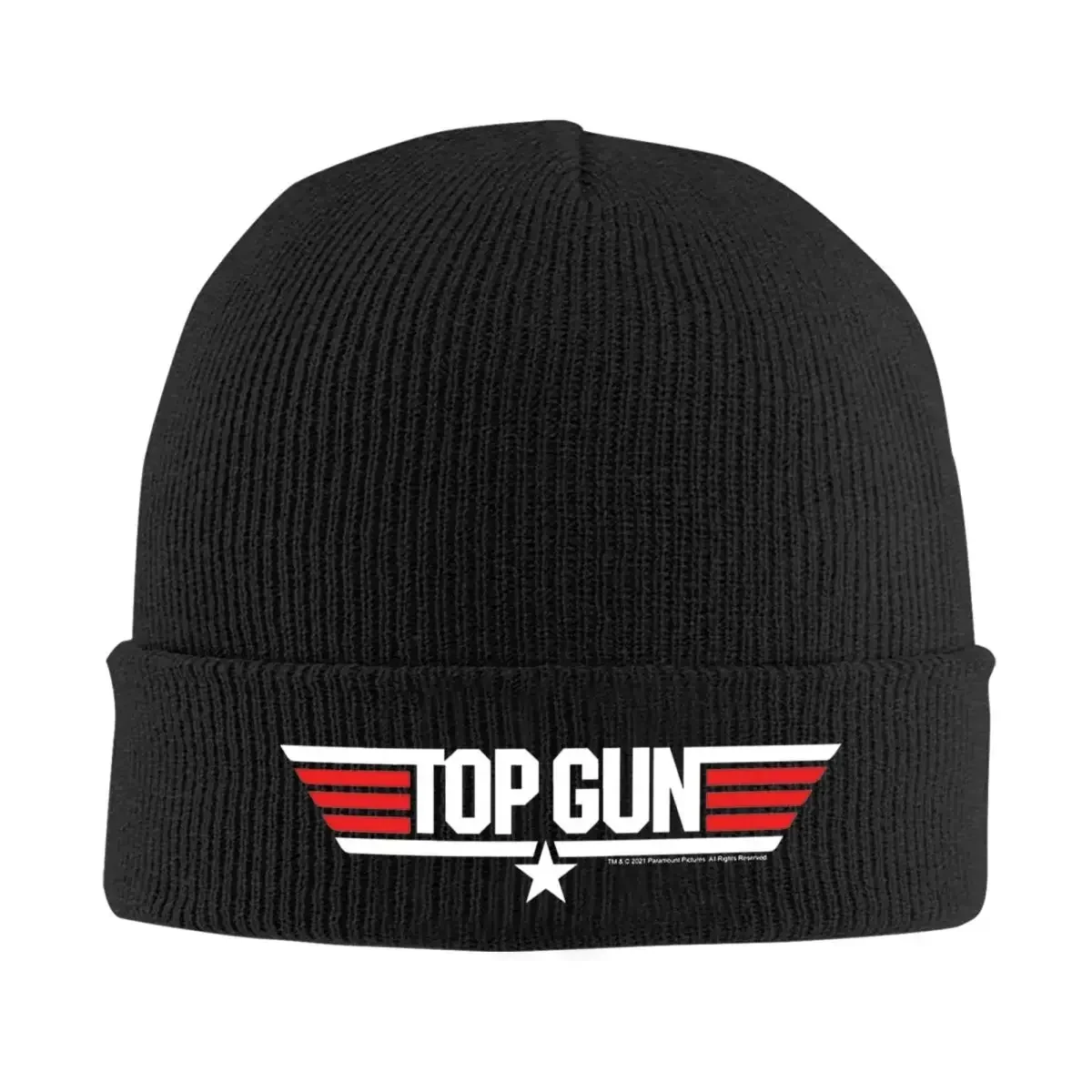 Top Gun Maverick Stars & Stripes Retro Movie Logo Knitted Hat Women's Men's Beanie Winter Hats Acrylic Warm Melon Cap