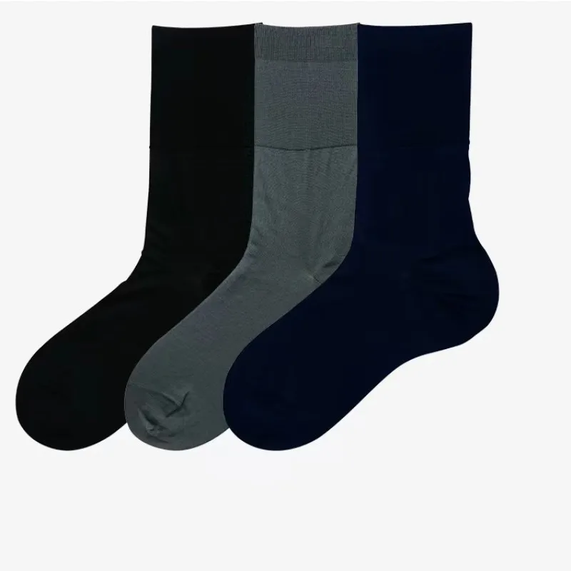 High Quality Breathable Mercerized Cotton Men's Suit Socks for Gentlemen