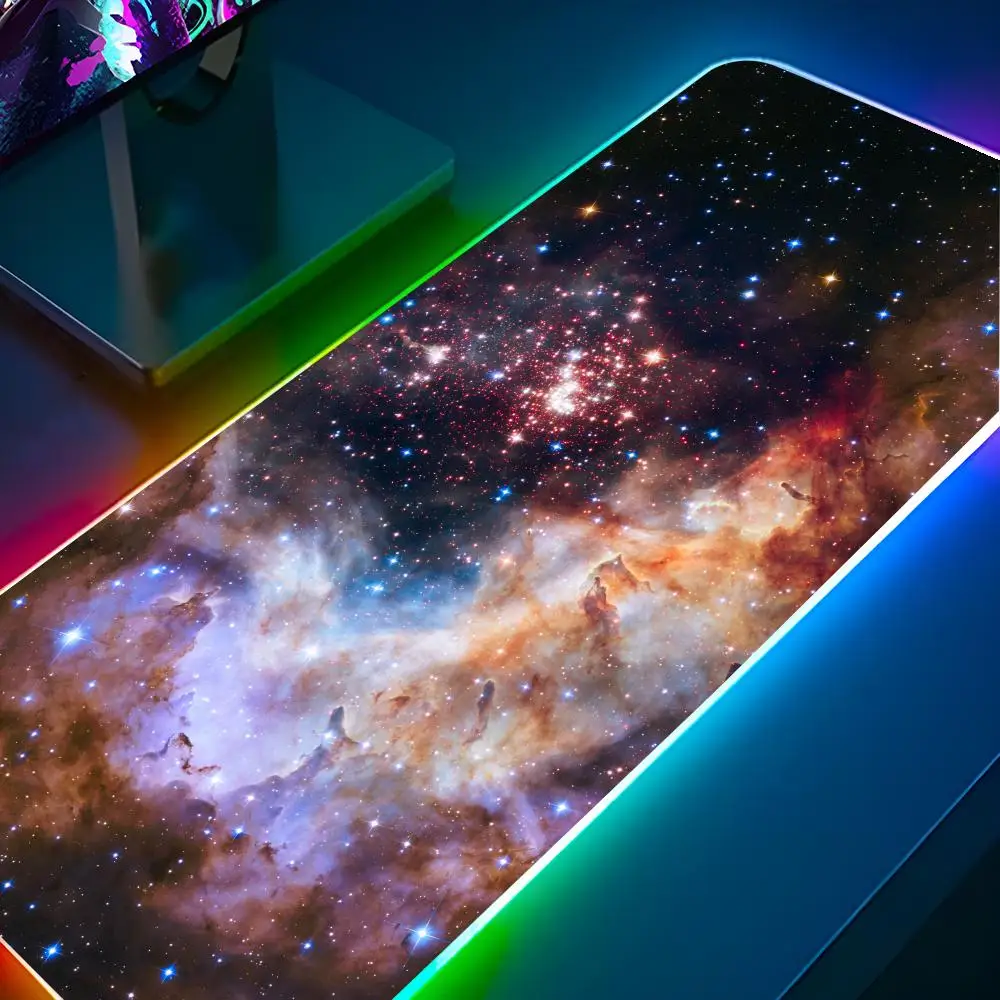 

Коврик для мыши Space For Galaxy Universe RGB с подсветкой, коврик для мыши для ноутбука, коврик для мыши для ноутбука, геймера, компьютерный стол, игровые аксессуары