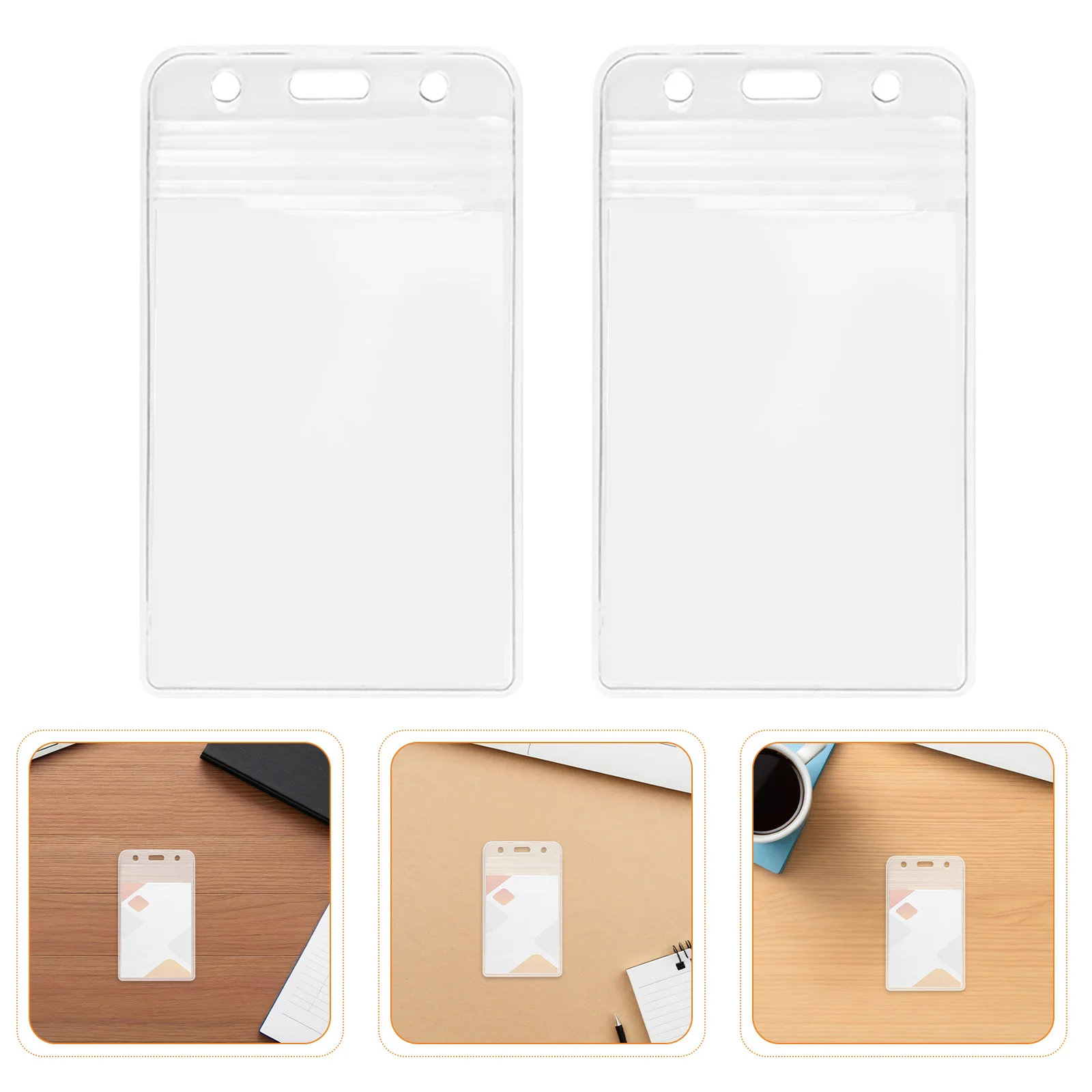 

100Pcs Waterproof Id Holder Clear Plastic Name Badge Holder Scratch Resistant Lightweight Easy to Clean Tag Case for Office