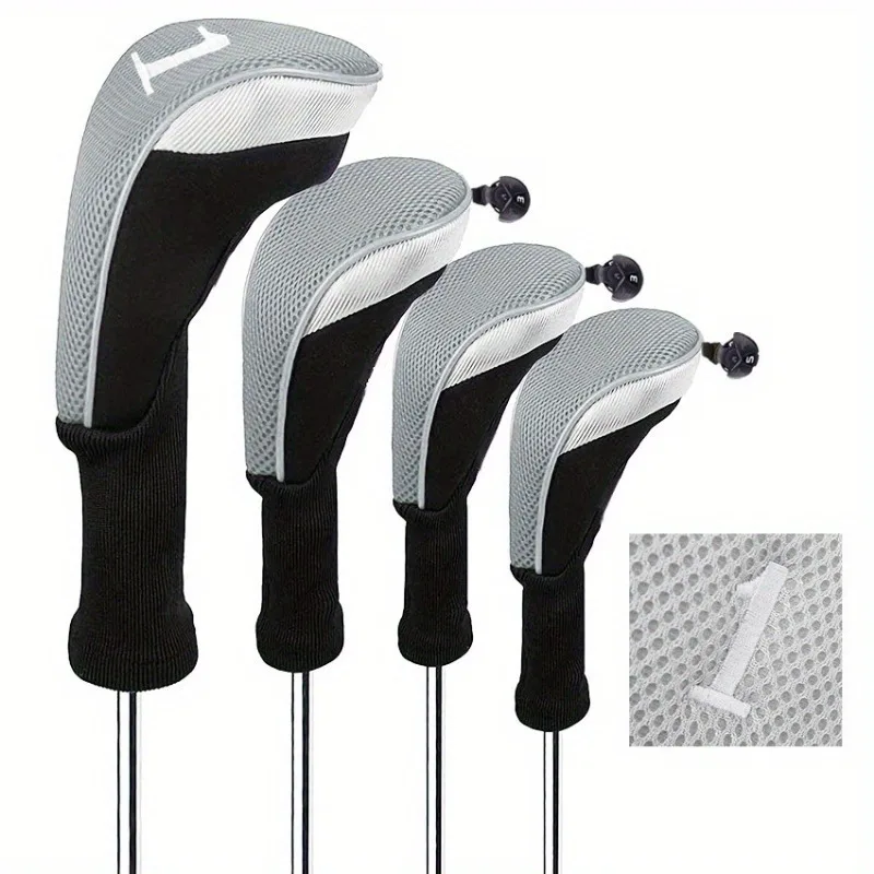 4pcs/set Golf Club Head Covers Set - Protect Your Clubs With 1 Driver, 1 Fairway, And 2 Hybrid Covers For Men And Women -Durable