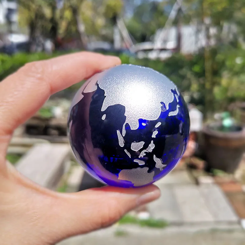 6cm Crystal Earth Ball with Base - Feng Shui Decor