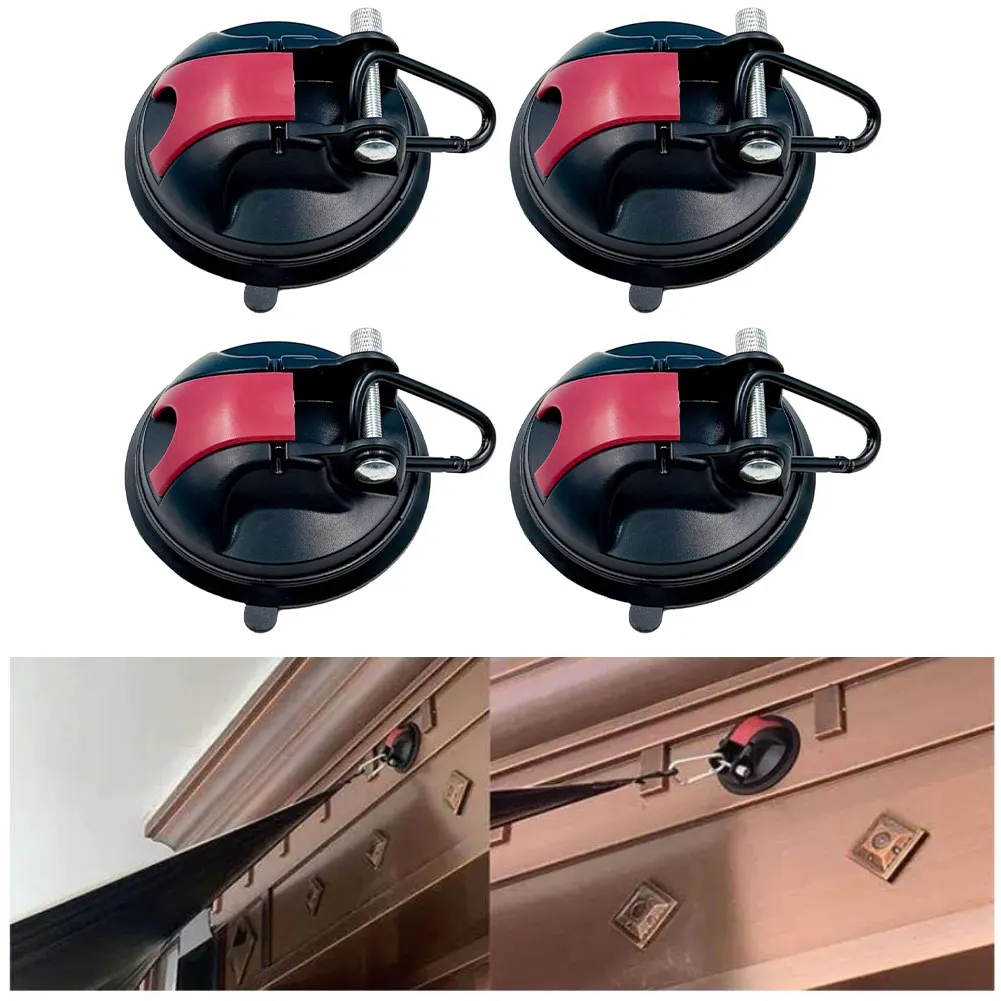 4PCS Suction Cup Hooks for Campervan Awning and Tent Use Rated for 30 kg Load Capacity Strong Grip on Smooth Surfaces