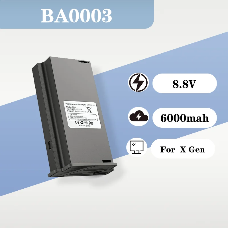 

Rechargeable Lithium Battery 8.8V 6000mAh For X Gen 2.0 3.0 SKXB Cellular Tracking Camera USB Charging