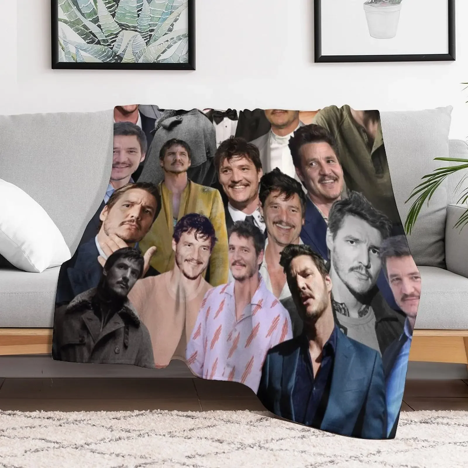 

pedro pascal photo collage Throw Blanket Personalized Gift Luxury St Warm Blankets Personalized Gift wednesday Luxury Blankets