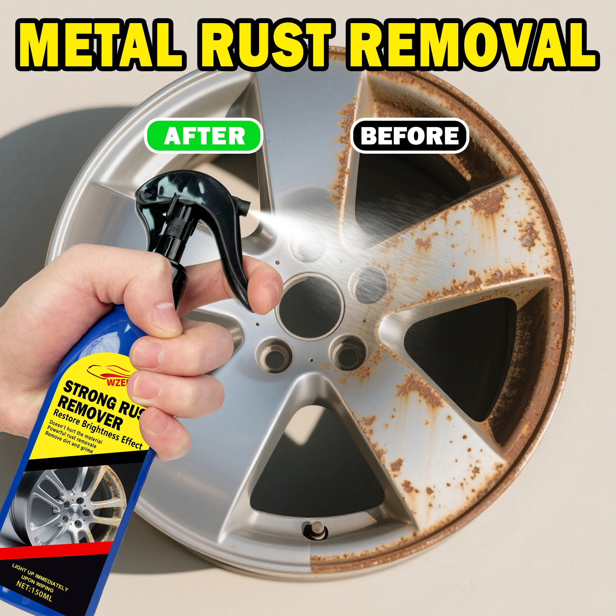 بخاخ مزيل الصدأ التلقائي - يزيل بقع الصدأ بشكل فعال من مقابض أبواب السيارة وأطراف العادم والمصابيح الأمامية