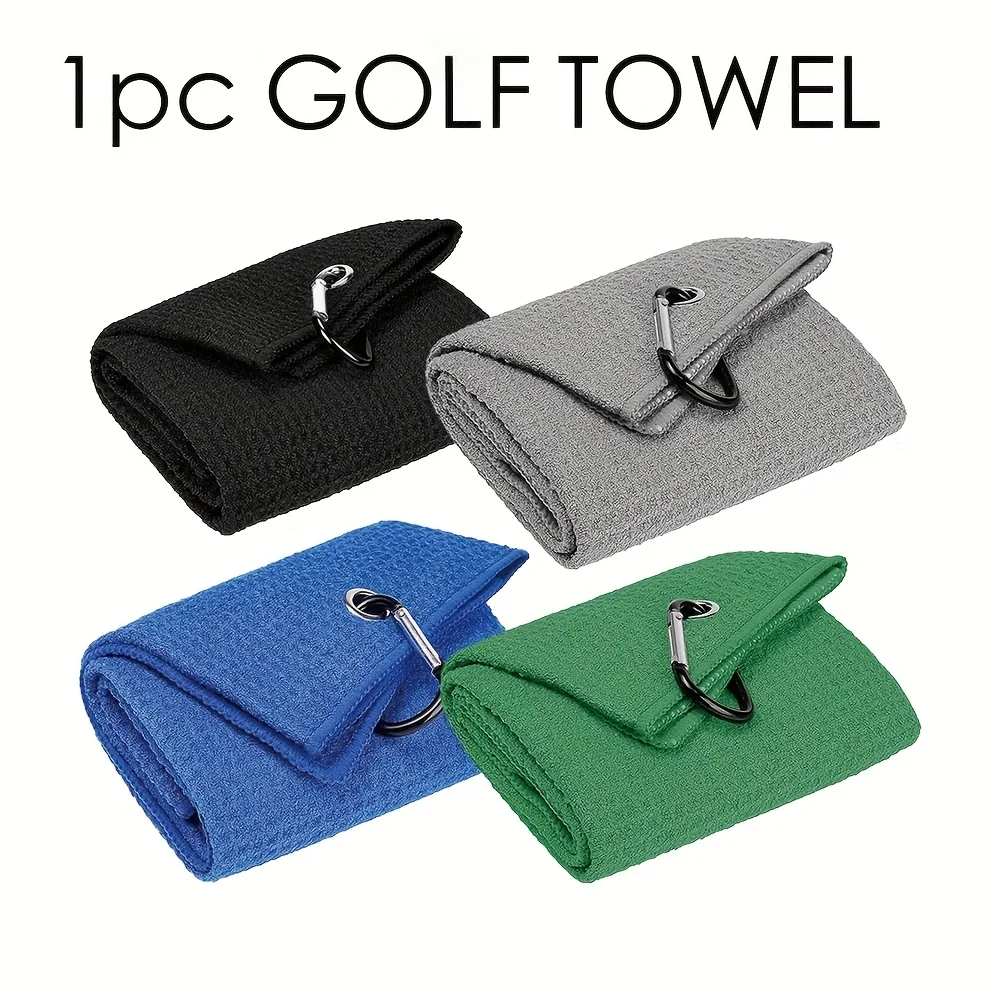 Microfiber Golf Towel,  Tri-fold Portable Waffle Pattern  Soft & Absorbent Golf Towel for Golf Bag, Men Women Golf Gift (40x60cm