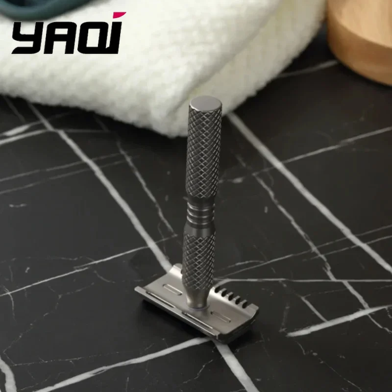 

Флеш-распродажа 2026! Легкая безопасная бритва YAQI Ghost 90DC из титана с перекрестным узором - зазор лезвия 0,90 мм