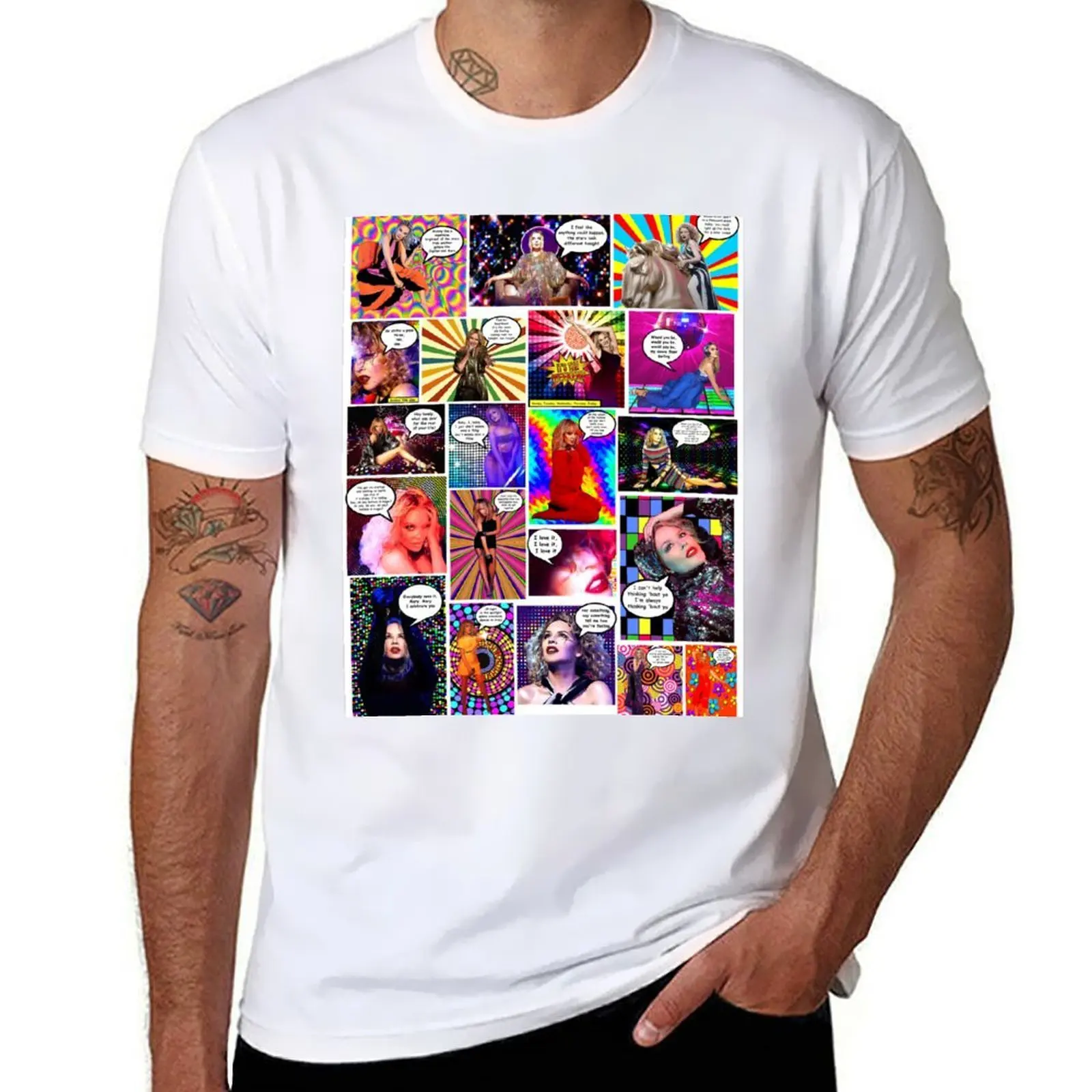 

Kylie Minogue Goes Pow WOW Disco Edition T-Shirt cotton tshirt 100% t shirts for man pack white T-Shirt