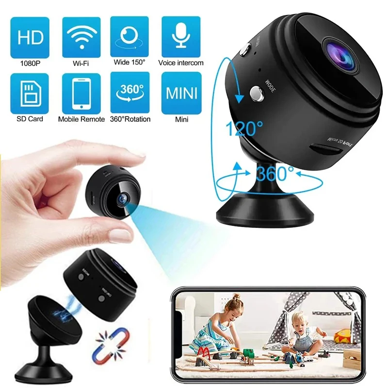 

Mini Camera Home Wifi Ultra-Wide-Angle Camera A9 Mini Camera HD 1080p Wireless Voice Recorder Safety Monitoring Home Safety