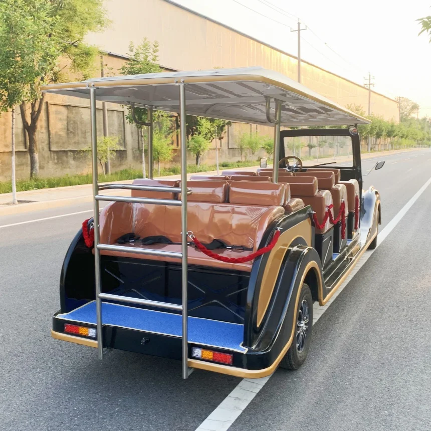 Electric Vintage Antique Classic Golf Cart 4 Passenger Street Legal Lithium Battery Powered Sightseeing Vintage Classic Car