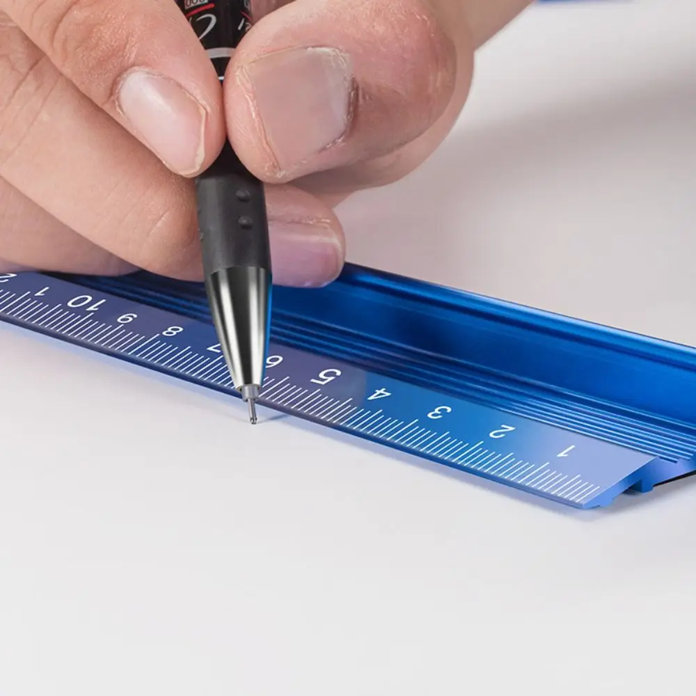 Aluminum Alloy Straight Scale Ruler New Straight Blue Calibration Ruler Professional Drawing Tool Anti Slip Ruler School