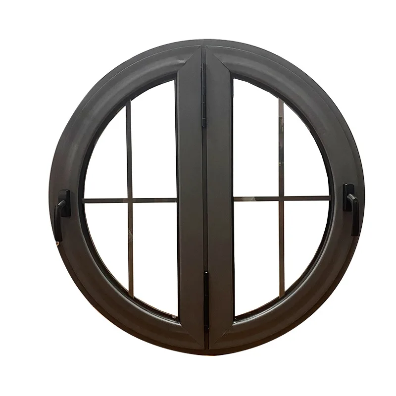 Chinese style design broken bridge aluminum alloy round casement window Chinese window home improvement