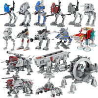 MOOXI Space Wars Walking Machine Model MOC Bricks DIY Diorama Adult Children Toys Building Block Set Montessori Gifts Decoration