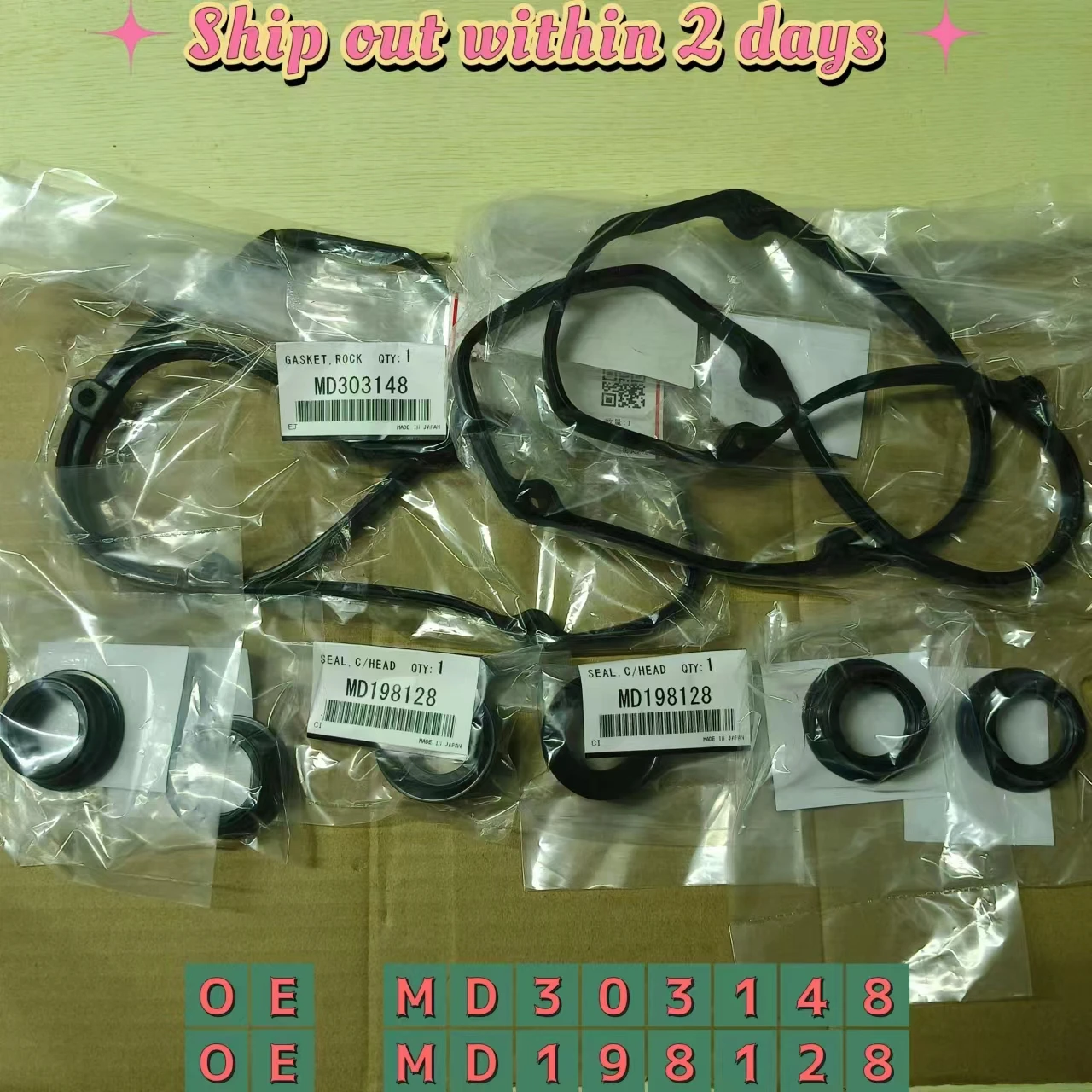 

Rear Valve Cover Gasket For Mitsubishi Pajero V43 V73 V93 L200 K76T KB9T 6G72 6G74 MD303148 MD198128