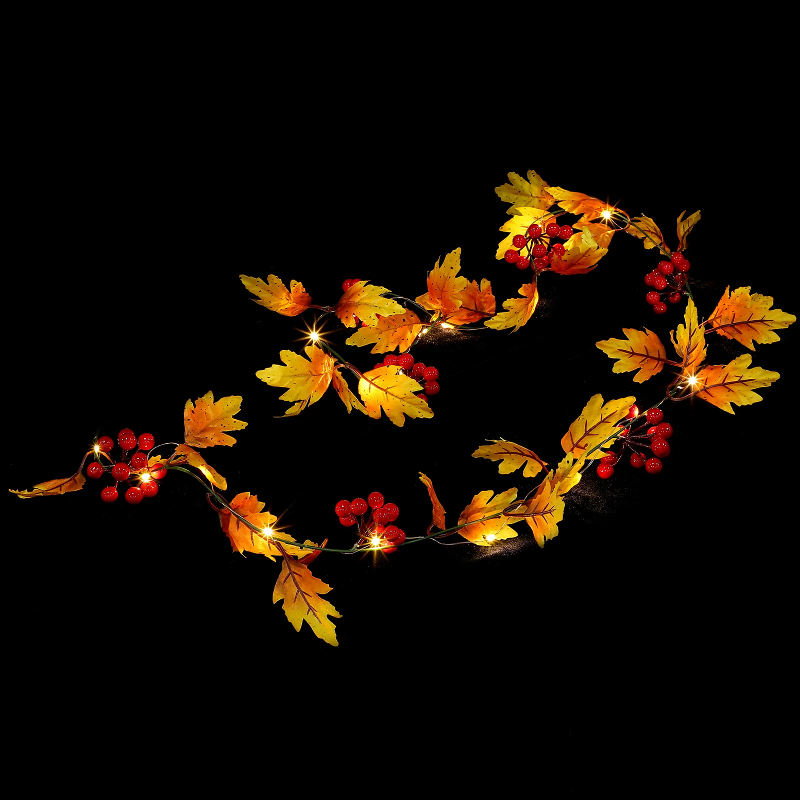 

20 LED Maple Leaf Vine String Lights 2 Meters Thanksgiving Leaf String Lights Fall Garland for Home Decor Fall Decor