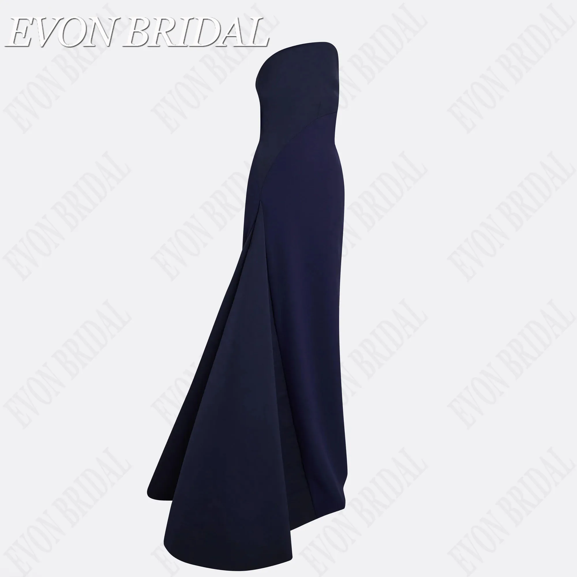 EVON BRIDAL Eenvoudige strapless mouwloze avondjurk zonder rugleuning Satijn فساتين للمناسبات الخاصة Vloerlengte feestjurken aangepast Eenvoudige strapless mouwloze avondjurk rugloos satijn jurken voor speciale gelegen