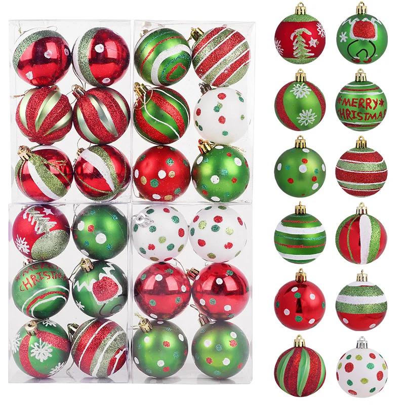 

6pcs 6cm Painted Christmas Ball Decorations Green Monster Xmas Tree Ornaments Hanging Pendant 2026 New Year Party Home Decor