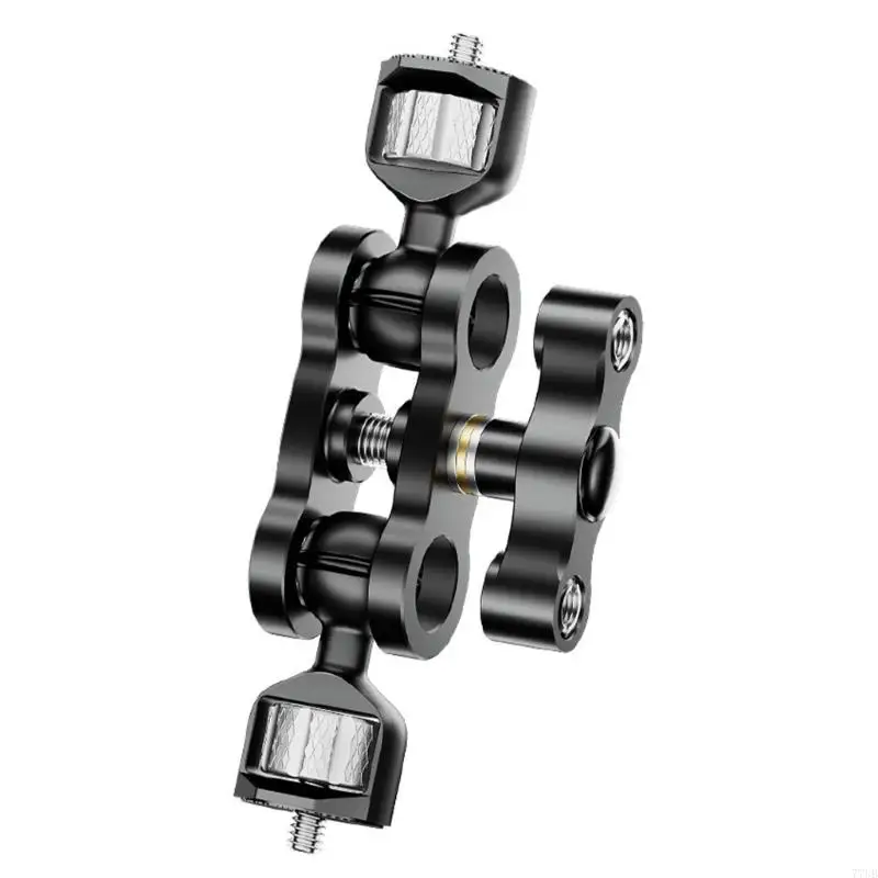 77UB Aluminum Alloy Arm Double Ballheads 1/4in Screw 360 degree Rotating for Camera Monitors and Flash Accessories