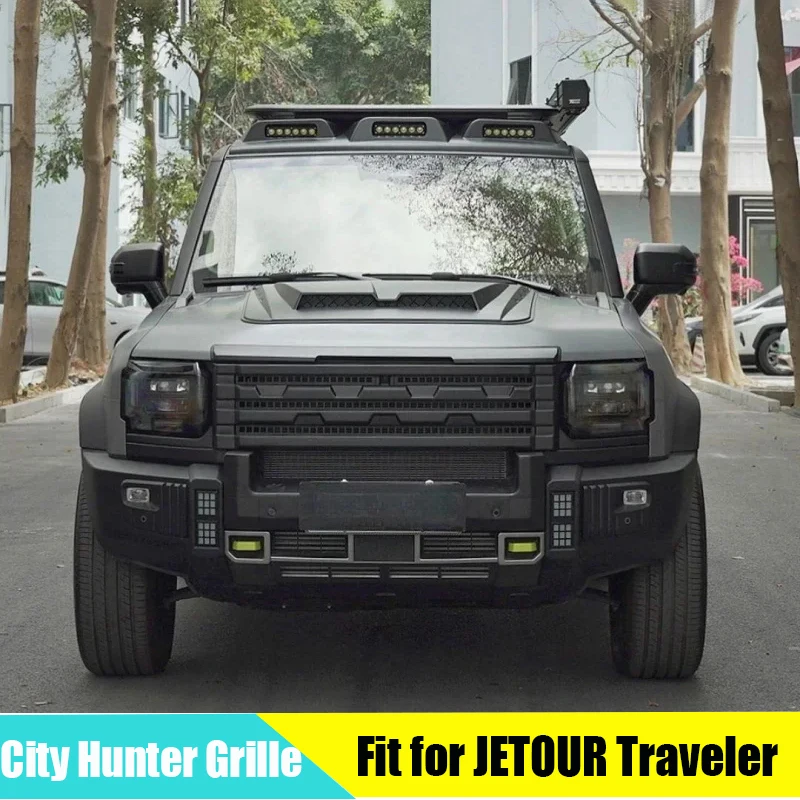 Off Road Grille Suitable for JETOUR Traveler T2 2023 2024 City Hunter Kit Modification Black Grille Automotive Exterior Parts