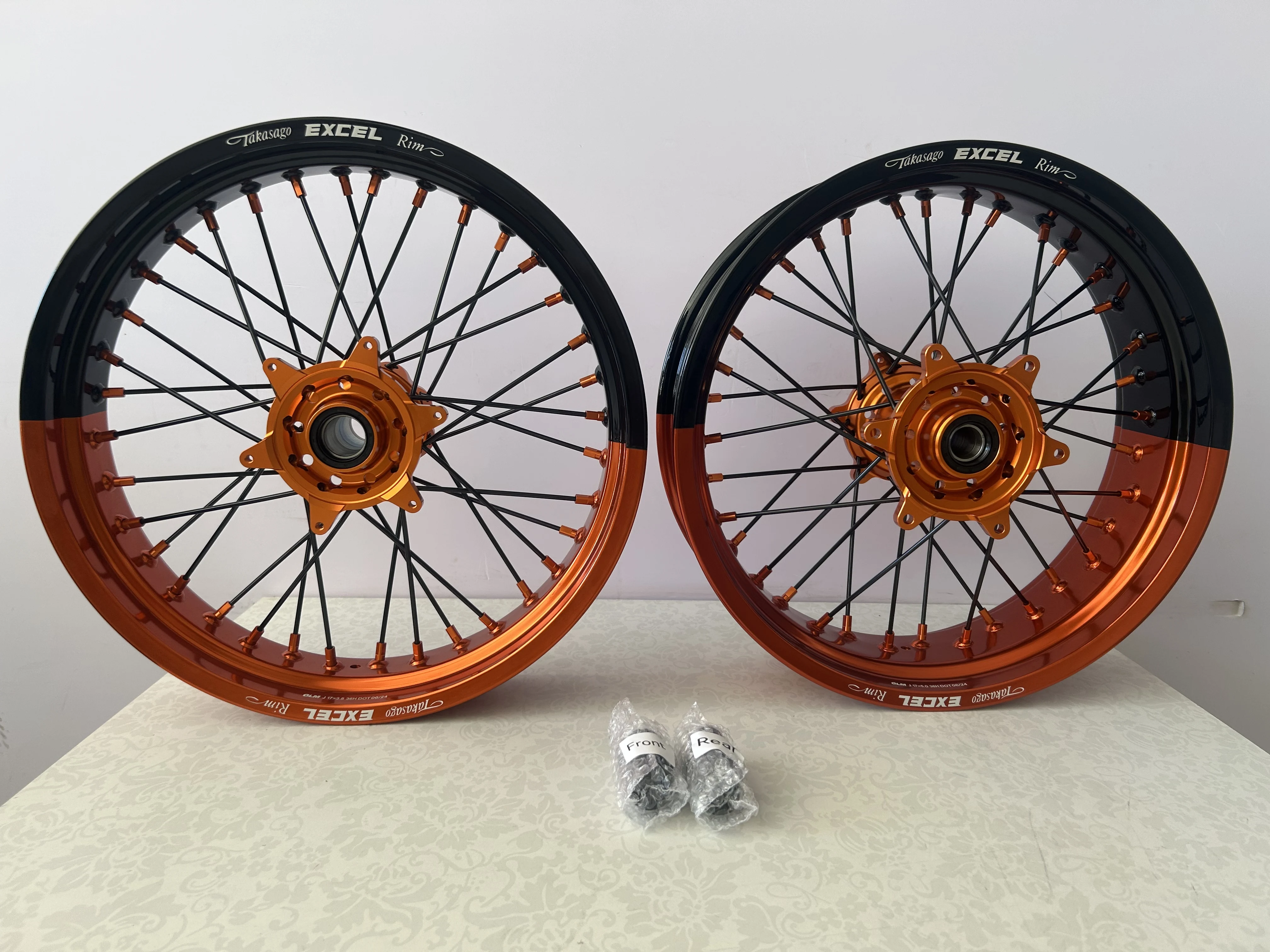 17 Inch Supermoto  Fit Kt m Exc 300 2009 Customized Accept Color Supermotard Wheels Rims Set