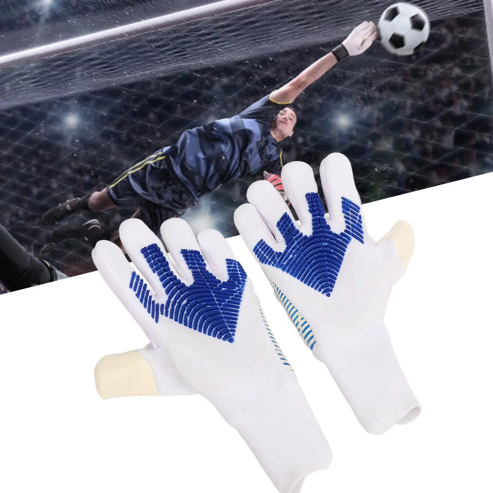 Guantes de portero de fútbol Premium con agarre fuerte, transpirables, cómodos, protección de dedos para entrenamiento