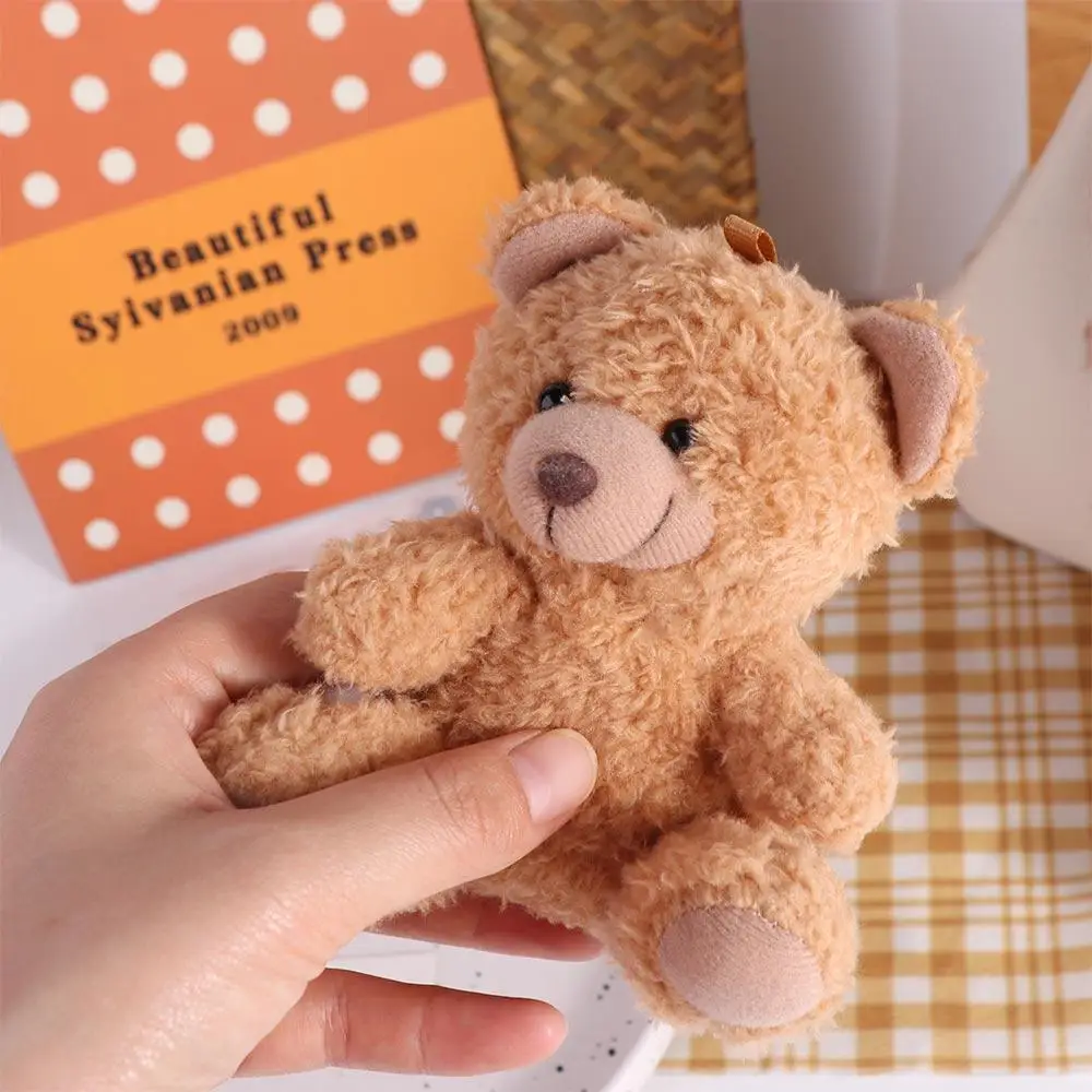Stuffed Animals Little Bear keychain Animal Bear Couple Curly Sitting Doll Doll 10Cm Bear Bag Pendant Gifts for Baby
