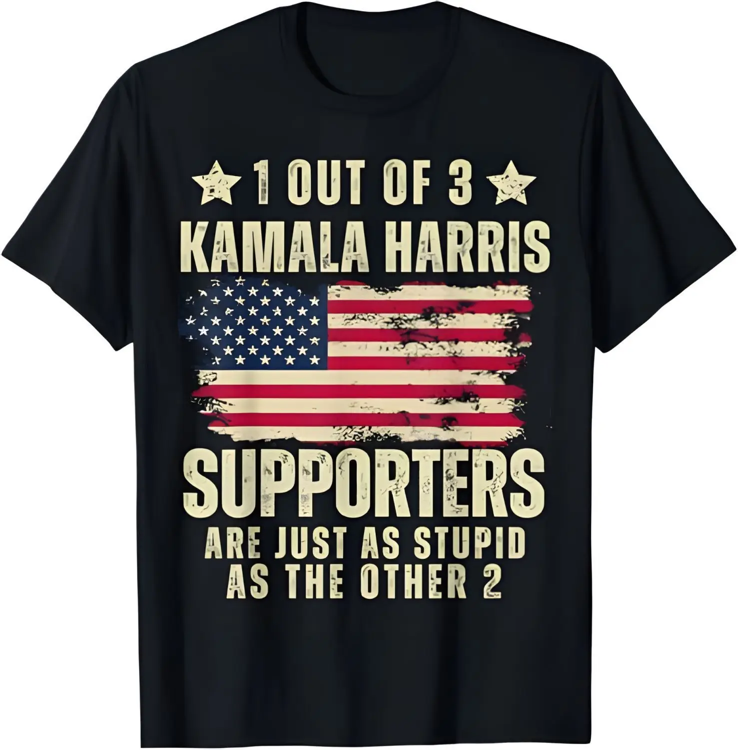 Funny Anti Kamala Harris Stupid Joke American Flag USA Humor T-Shirt