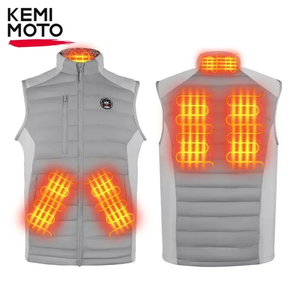 Winter Heated Vest Jacket Electric Heating Hand Warmers Unisex Motorcycle Vest 10000mAh Battery Rechargeable for Outdoor Sports