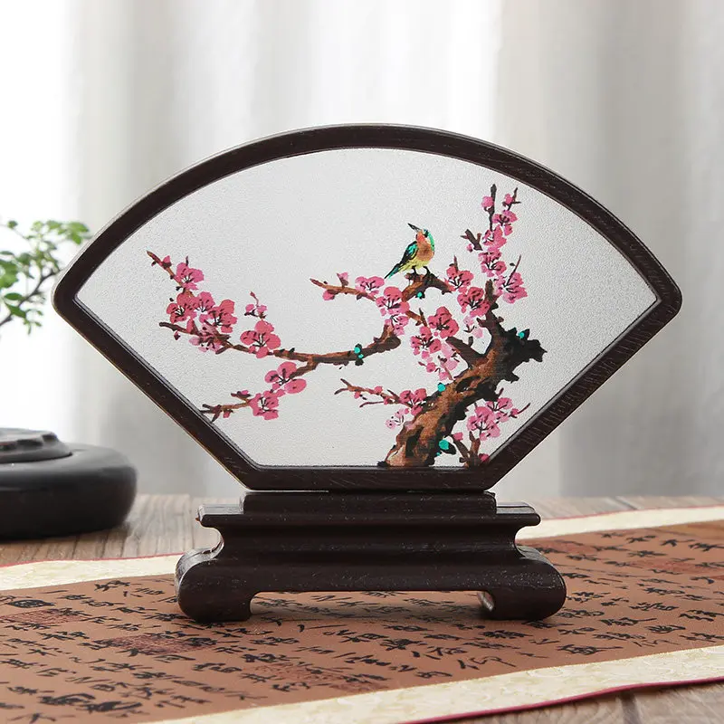 Traditional Antique Chinese Small Screen Desk Ornament Handmade Oriental Home Decor Gift