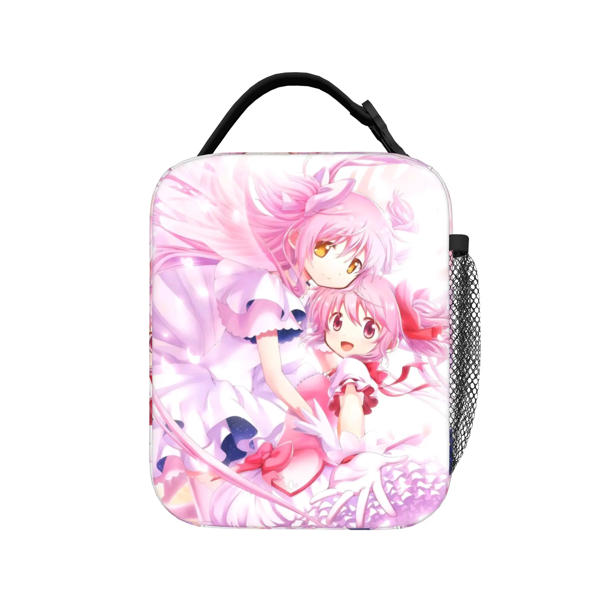 Puella Magi Madoka Insulated Lunch Bag High Capacity Kaname Madoka Lunch Container Cooler Bag Tote Lunch Box Food Storage Bags