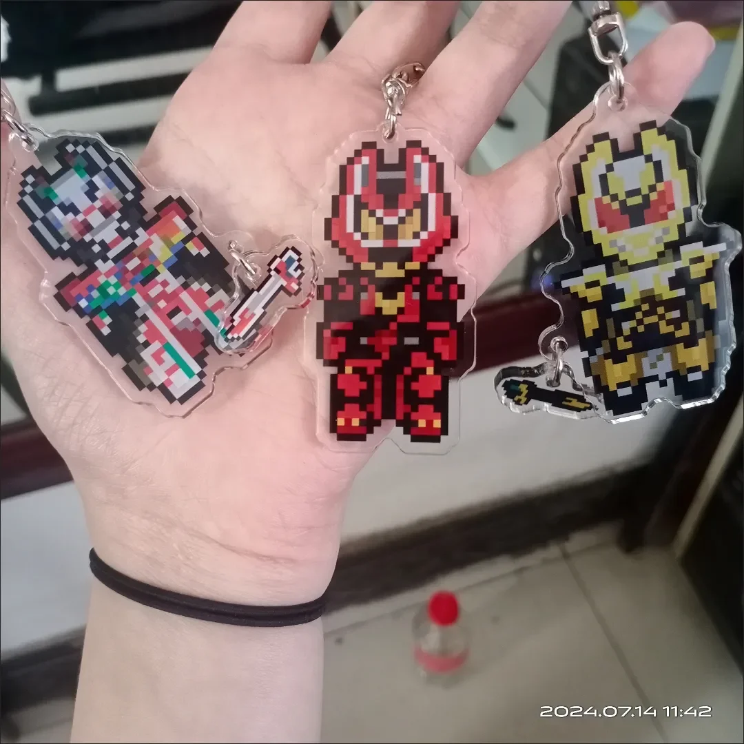 Kamen Rider Geats Pixel Wind Keychain Pendant Tycoon Nago Buffa Acrylic Pendant Gift