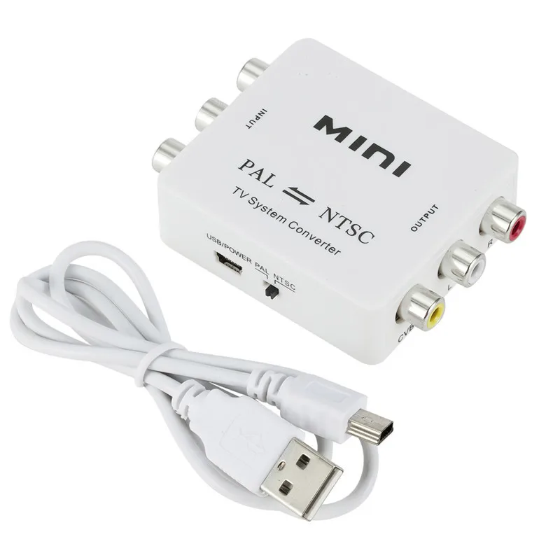 

PAL to NTSC/NTSC to PAL Converter Mini 1080P PAL NTSC Mutual Conversion for TV DVD Player/Recorders VCR etc