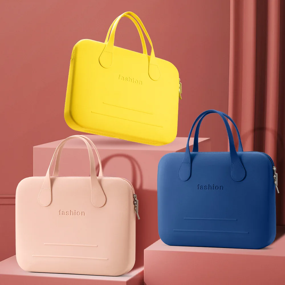 

Водонепроницаемая силиконовая 14-дюймовая компьютерная сумка, женская косметичка, модная простая портативная водонепроницаемая сумка Macarone для хранения