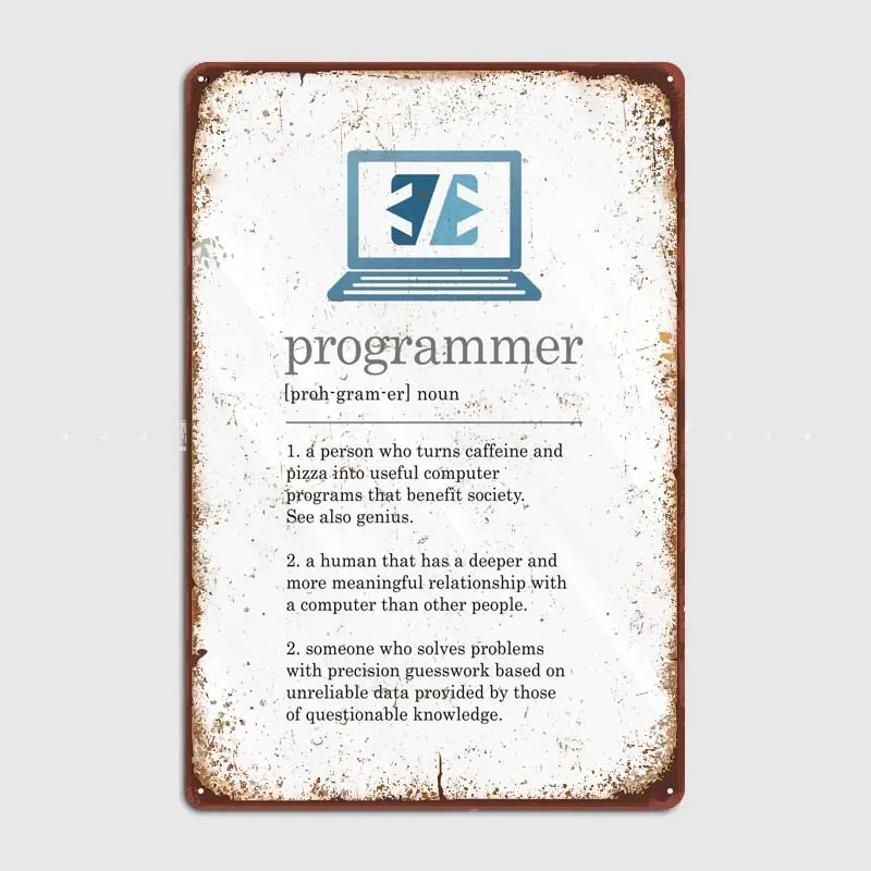 Programmer Definition Vintage Home Decor Items Metal Signs Decoration Bedroom Tin Signs Retro Poster Office Wall Decoration Art