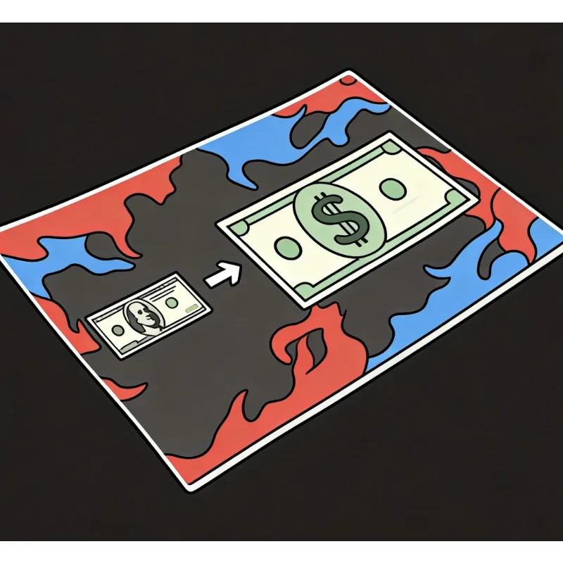 Bill Illusion (100 Dollar Version) Magic Tricks Stage and Parlor Magic Props Visual Transformation Magia Illusions Magician Fun