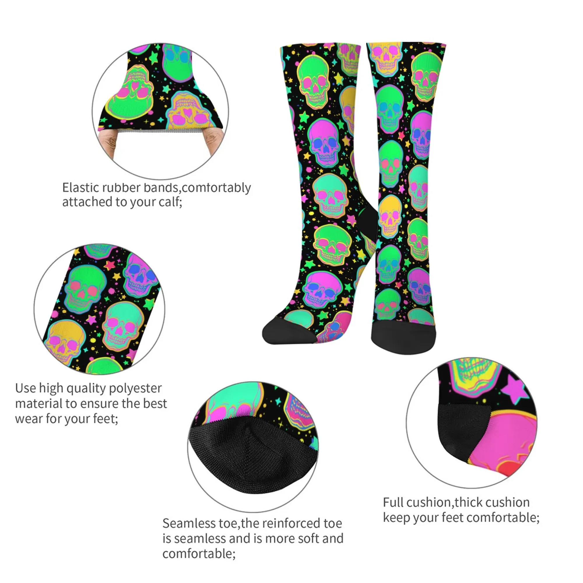 الملونة ستار الجمجمة الرجال الجوارب Harajuku نمط الرجعية الشارع الشهير الهيب هوب الجوارب الجدة مضحك جوارب ضغط مجنون هدية حفلة #5