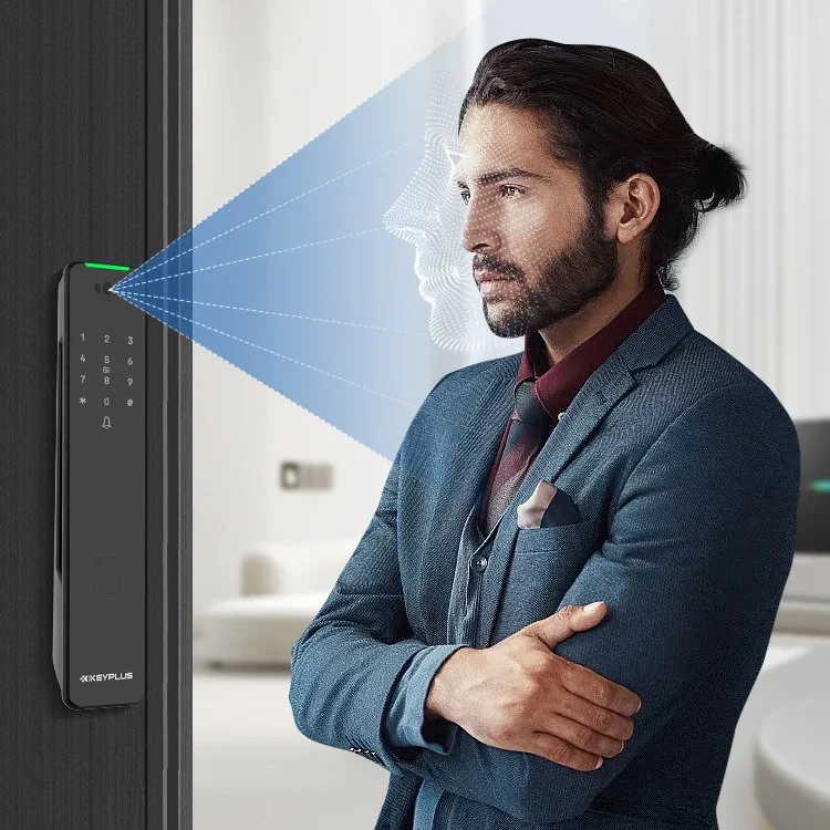 KEYPLUS Home Digital Inteligente Door Lock Password Tuya App Riconoscimento facciale Smart Lock