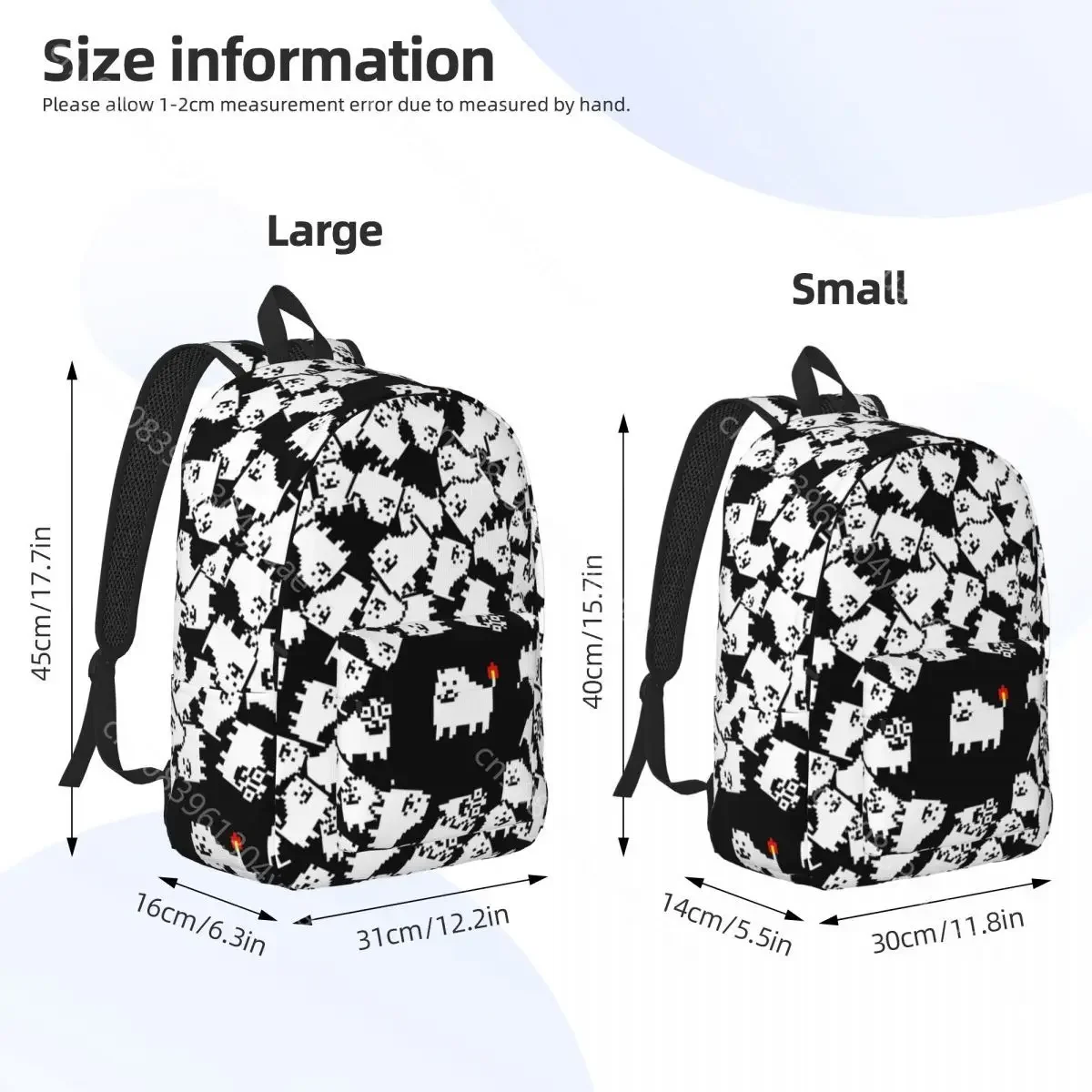 Undertale Sans Game Backpack, Anime Padrão Mochilas Escolares, Mochila Kawaii, Cão Irritante, Mochilas Universitárias para Estudante, Alta Qualidade