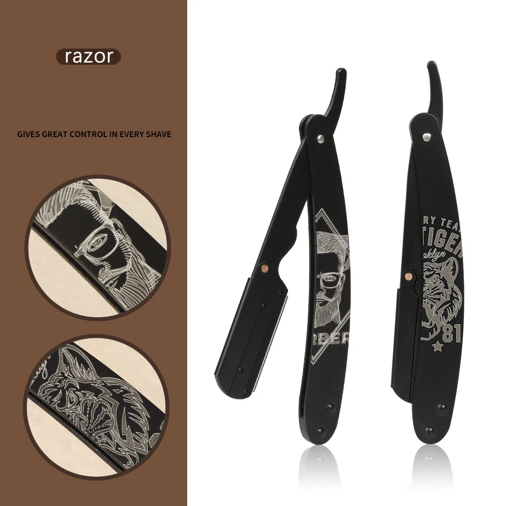 Salon Barber Knife Men Professional Barber Razor Manual Shaver Straight Edge Shaver Folding Shaving Shave