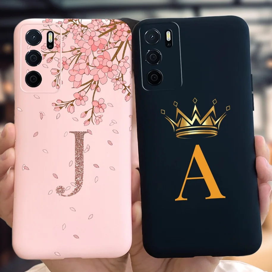 For OPPO A16 Case CPH2269 Soft Silicone Phone Back Cover Slim Capa Letters Fundas For OPPO A16S CPH2271 A 16 S Shockproof Bumper