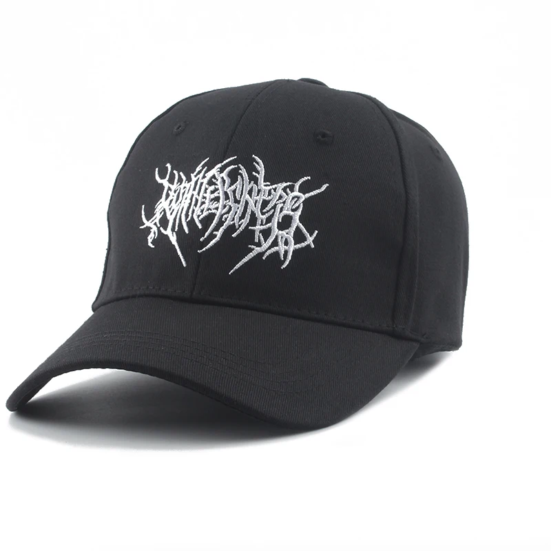 2022 New Embroidery Gothic Street Punk Frauen Baseball Cap Men Cotton Adjstable Green Black Sports Caps Women Hip Hop Dad Hat