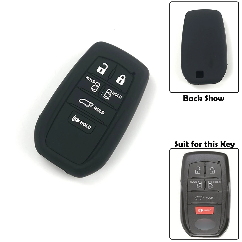 For Toyota SIENNA 2021 2022 Car Accessories 5/6 Button Silicon Car Remote Key Fob Case Cover Key Chain