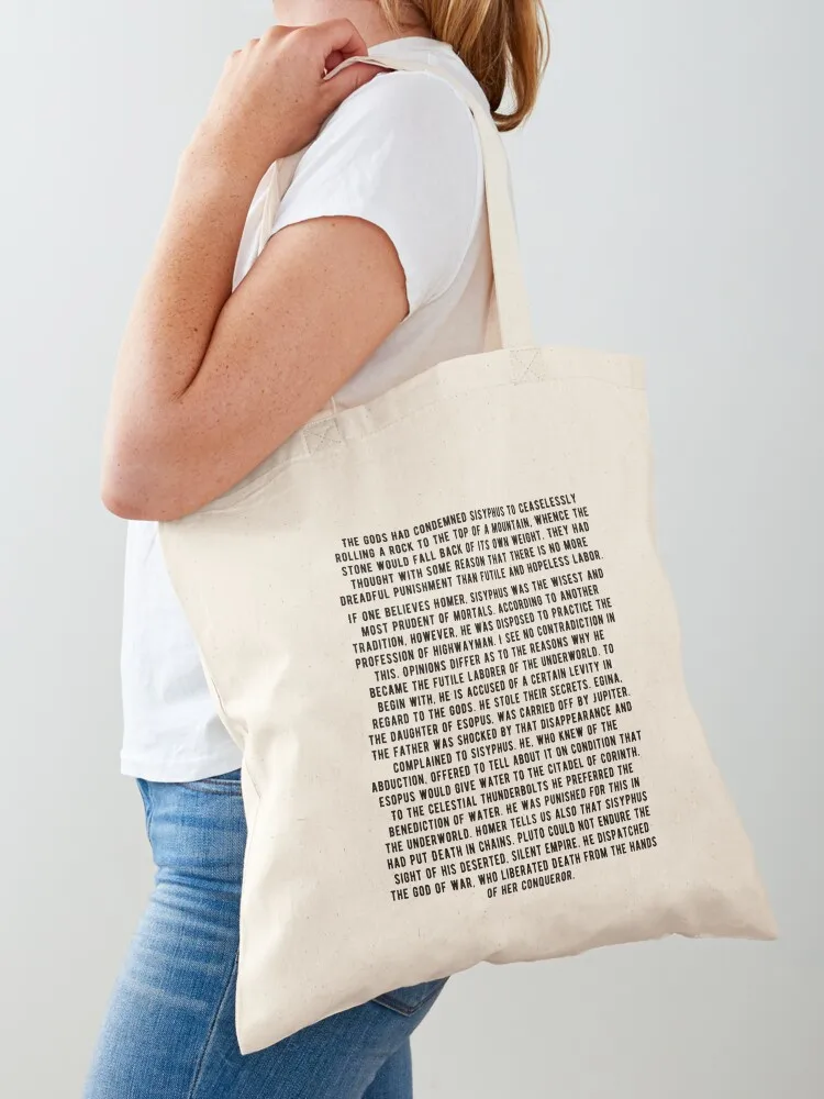 Albert Camus - Myth Of Sisyphus - 1st Paragraph Tote Bag Canvas stote bag canvas shopping bag