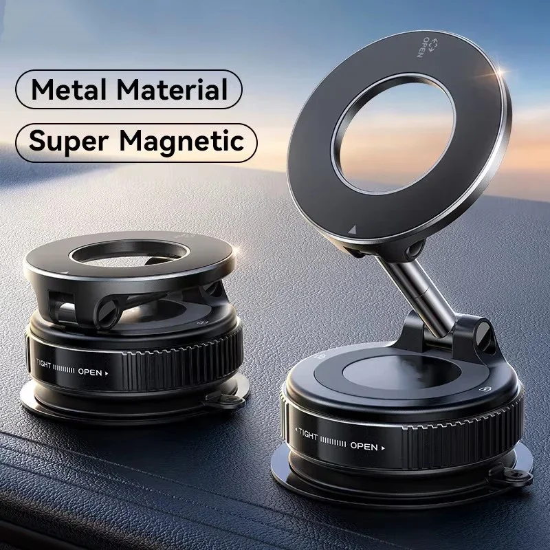 

Vacuum Magnet Phone Bracket Multi-angles Adjustable Strong Magnetic Suction Design Car Holder For Auto Navigation Foldable Stand