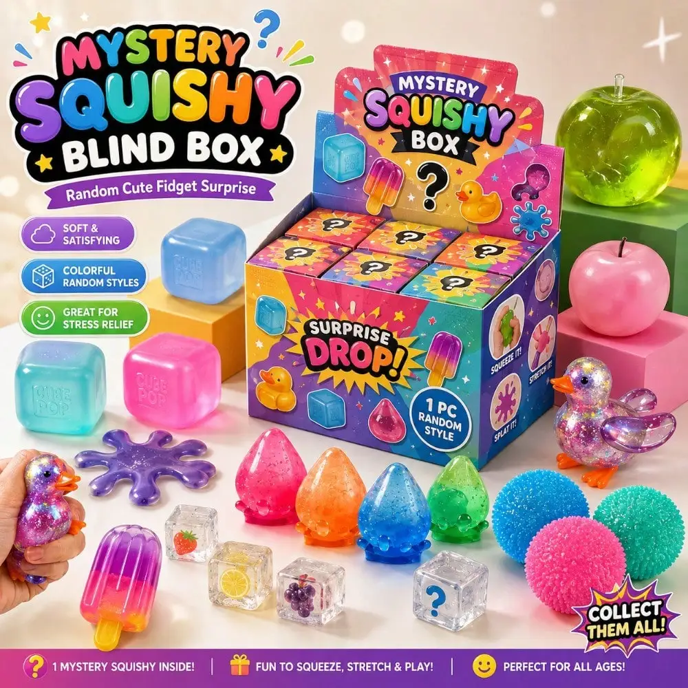 

1 random slow rebound mysterious gift box, including a variety of jelly pinch music and decompression fingertip toys