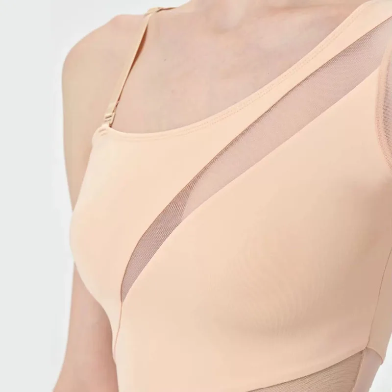 Nouveau Justaucorps de danse de Ballet pour filles femmes maille épissage manches diagonales irrégulières manches longues gymnastique lyrique scène Costum